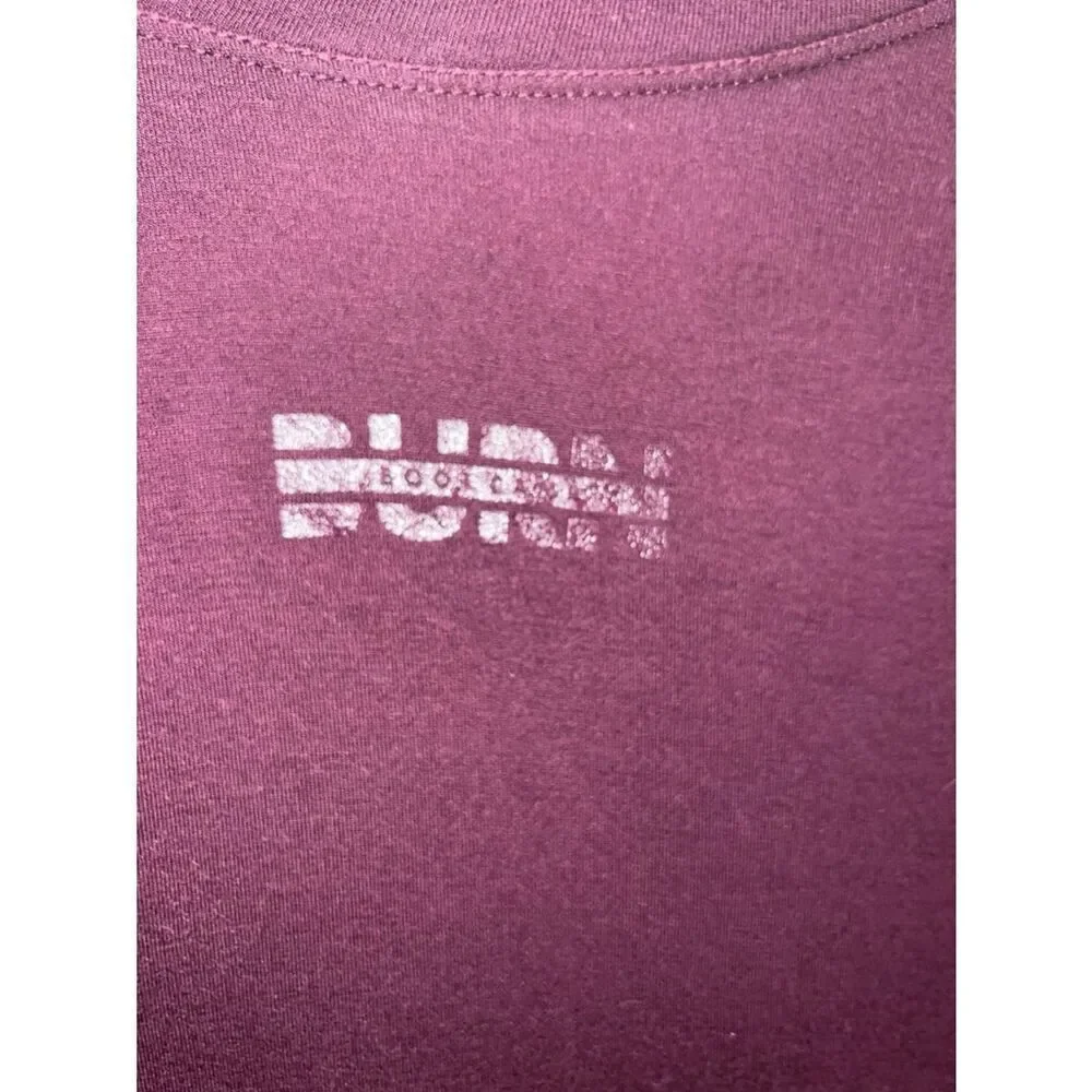 Burn Boot Camp Maroon Long Sleeve Athletic Top Size Small Thumbholes Size Small